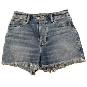 Hollister ~ Ultra high waist Mom Denim Shorts ~ 3” inseam ~size 1/25 ~button fly